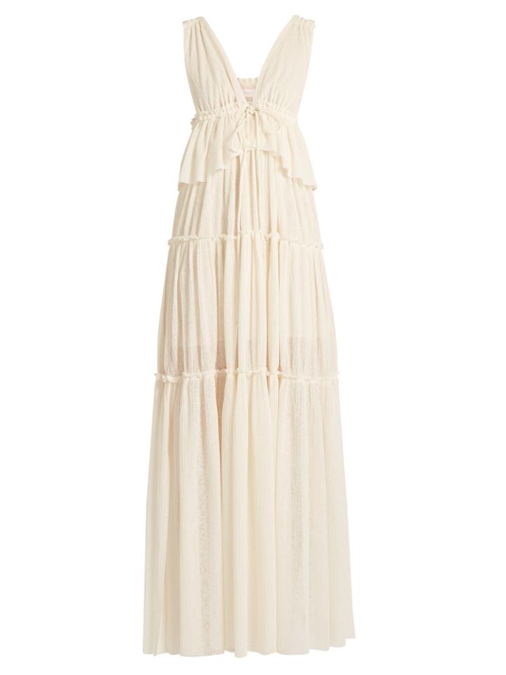 See By Chloé Deep V-neck Gauze-jersey Dress