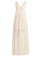 See By Chloé Deep V-neck Gauze-jersey Dress