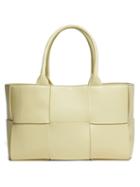 Matchesfashion.com Bottega Veneta - The Arco Intrecciato-leather Tote Bag - Womens - Cream