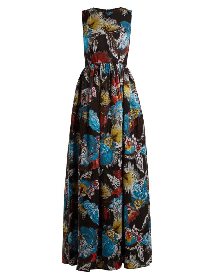 Mary Katrantzou Shaw Feather-jacquard Gown