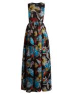 Mary Katrantzou Shaw Feather-jacquard Gown