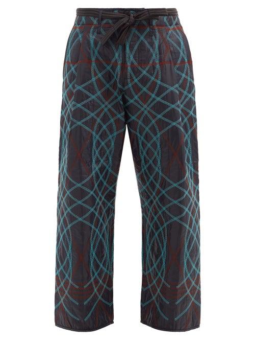 Matchesfashion.com Craig Green - Contrast Overlock Quilted Shell Wide-leg Trousers - Mens - Navy