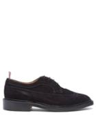 Matchesfashion.com Thom Browne - Longwing Stacked Sole Suede Brogues - Mens - Black