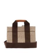 Matchesfashion.com Rue De Verneuil - Lady Small Leather-trimmed Felt Tote Bag - Womens - Grey Multi