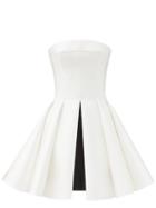 Matchesfashion.com Rasario - Strapless Pleated Duchess-satin Mini Dress - Womens - White