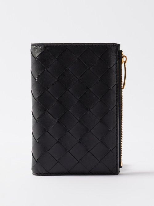 Bottega Veneta - Intrecciato Leather Wallet - Womens - Black