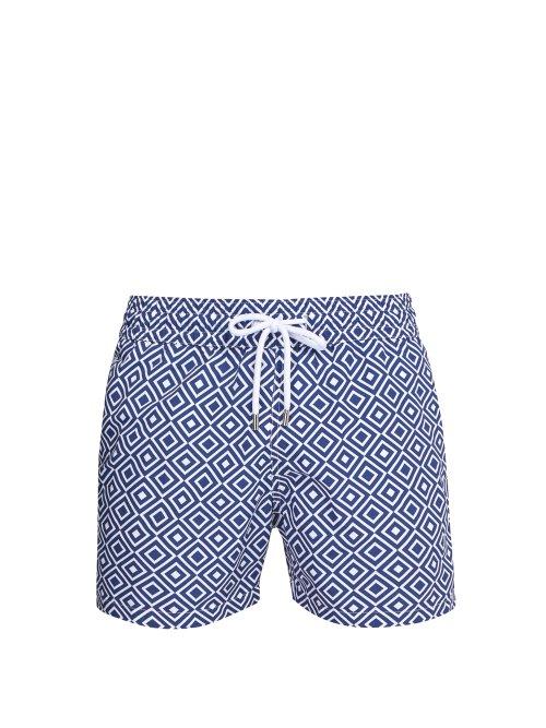 Matchesfashion.com Frescobol Carioca - Sports Angra Print Swim Shorts - Mens - Blue
