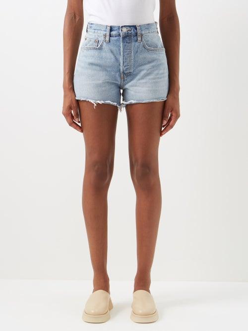 Re/done - 70s High Rise Cut-off Denim Shorts - Womens - Light Denim