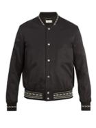 Saint Laurent Embroidered-trim Bomber Jacket