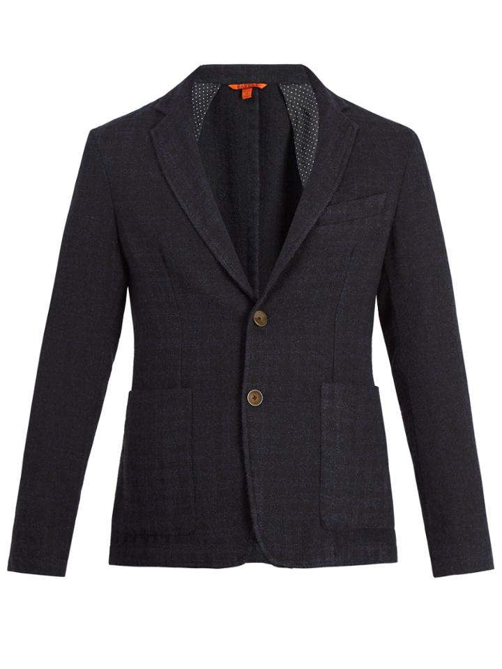 Barena Venezia Single-breasted Checked Wool-blend Blazer