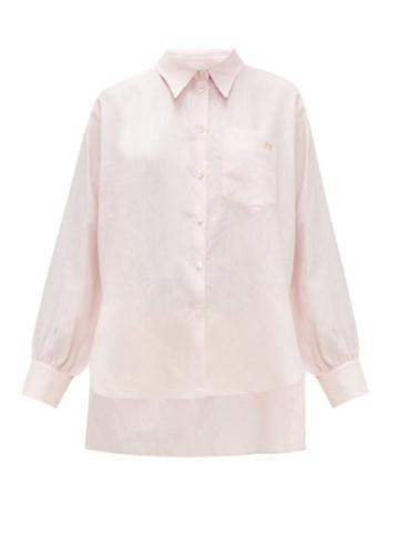 Matchesfashion.com Hillier Bartley - Logo-embroidered Linen Shirt - Womens - Pink