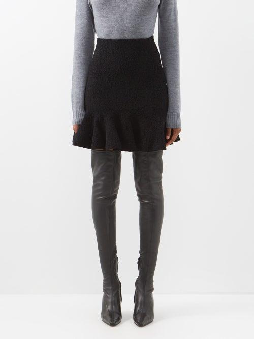 Jil Sander - Ruffled Boucl Skirt - Womens - Black