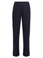 Matchesfashion.com Vince - Wide Leg Stretch Satin Trousers - Womens - Navy