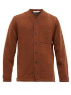 Matchesfashion.com Inis Mein - High V Neck Merino Blend Cardigan - Mens - Brown