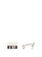 Matchesfashion.com Paul Smith - Striped Mother Of Pearl Cufflinks - Mens - Silver