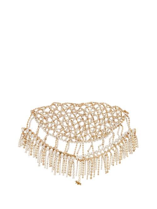 Matchesfashion.com Rosantica By Michela Panero - Divinit Crystal Embellished Headpiece - Womens - Gold