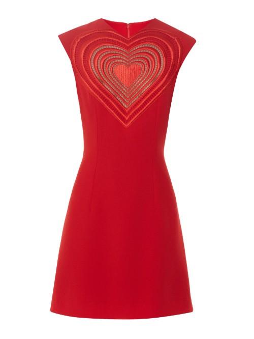Christopher Kane Love Heart Crepe Mini Dress