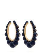 Matchesfashion.com Aurlie Bidermann - Ana Beaded Hoop Earrings - Womens - Blue