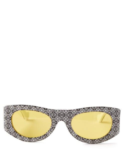 Loewe Eyewear - Anagram-print D-frame Acetate Sunglasses - Mens - Multi