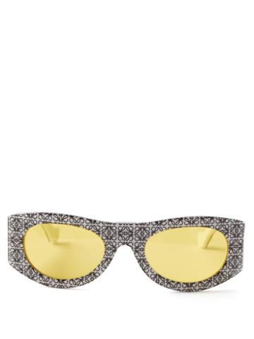 Loewe Eyewear - Anagram-print D-frame Acetate Sunglasses - Mens - Multi