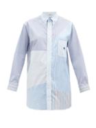 Matchesfashion.com Etro - Pegasus-embroidered Patchwork Cotton-poplin Shirt - Womens - Blue Multi