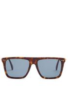 Matchesfashion.com Celine Eyewear - Squared Aviator Frame Acetate Sunglasses - Womens - Tortoiseshell