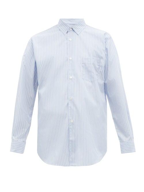 Matchesfashion.com Comme Des Garons Shirt - Forever Pinstripe Cotton Oxford Shirt - Mens - Blue