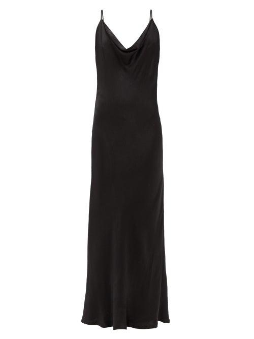 Matchesfashion.com Dodo Bar Or - Shila Scooped-back Satin Dress - Womens - Black
