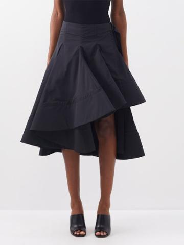 Proenza Schouler - Asymmetric-hem Layered Skirt - Womens - Black