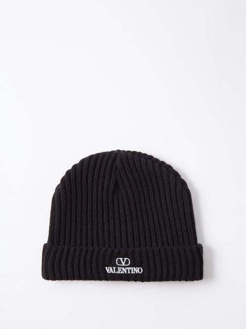 Valentino Garavani - Embroidered-logo Wool Beanie - Mens - Black