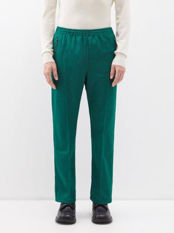 Needles - Spot-jacquard Jersey Track Pants - Mens - Green