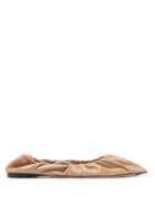 Matchesfashion.com Acne Studios - Babette Gathered Leather Flats - Womens - Nude