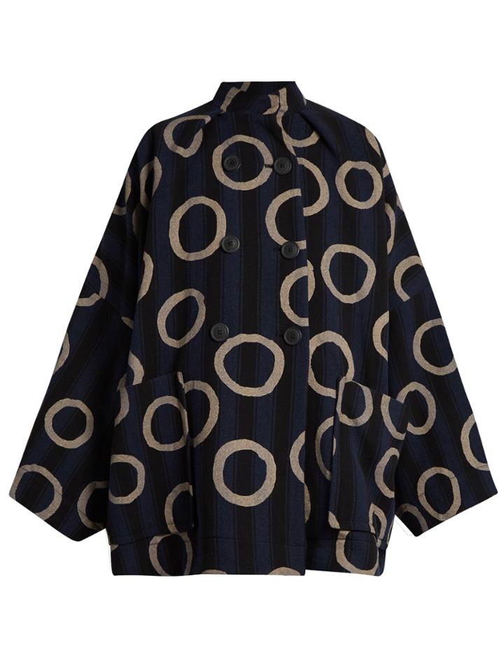 Vivienne Westwood Anglomania Joan Ring And Stripe-print Cotton-blend Coat