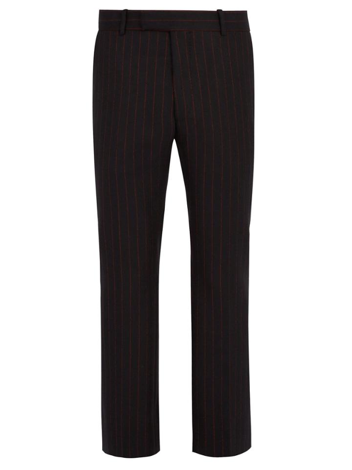 Alexander Mcqueen Pinstriped Wool Cropped Trousers