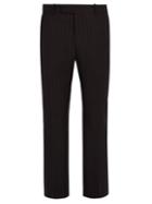 Alexander Mcqueen Pinstriped Wool Cropped Trousers