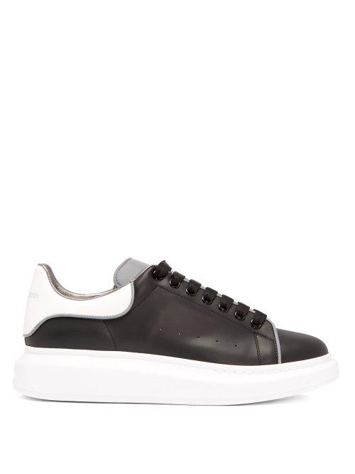 Matchesfashion.com Alexander Mcqueen - Reflective Trim Low Top Leather Trainers - Mens - Black