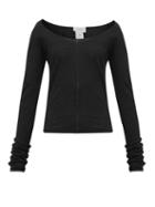 Matchesfashion.com Lemaire - Second Skin Scoop Neck Crepe Knit Sweater - Womens - Black