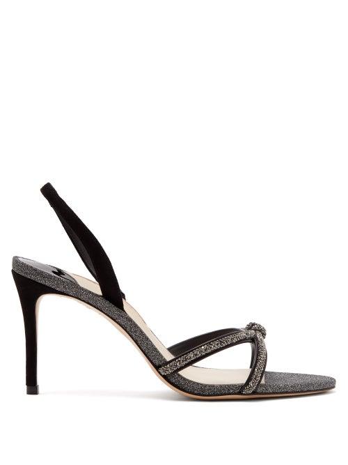 Matchesfashion.com Sophia Webster - Giovanna Glittered-leather Slingback Sandals - Womens - Black