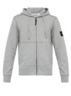 Matchesfashion.com Stone Island - Zip Through Cotton Jersey Hooded Sweatshirt - Mens - Light Grey