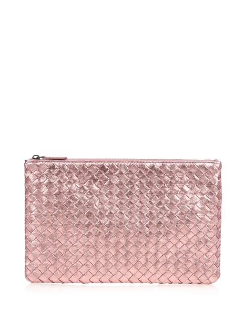 Bottega Veneta Intrecciato Metallic Pouch