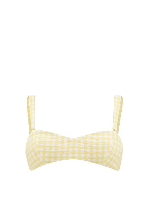 Cossie + Co - The Isla Gingham Bandeau Bikini Top - Womens - Mid Yellow