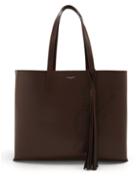 Matchesfashion.com Saint Laurent - Perforated Logo Leather Tote - Womens - Dark Brown