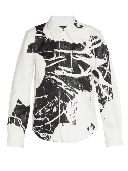 Matchesfashion.com Calvin Klein 205w39nyc - 1964 Flower Print Cotton Jacket - Mens - Black White