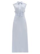 Matchesfashion.com Roland Mouret - Katios Cut-out Cady Midi Dress - Womens - Light Blue