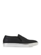 Alexander Mcqueen Skull-embossed Leather Slip-on Trainers