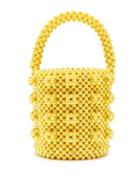 Matchesfashion.com Shrimps - Poppy Faux Pearl Bucket Bag - Womens - Yellow