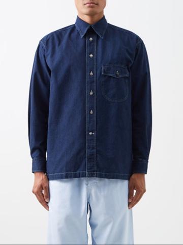 L.e.j - Flap-pocket Denim Shirt - Mens - Blue
