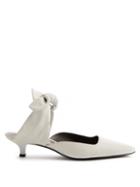 Matchesfashion.com The Row - Coco Leather Kitten Heel Mules - Womens - White