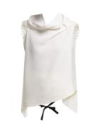Matchesfashion.com Roland Mouret - Eugene Draped Wool Crepe Top - Womens - White