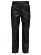 Matchesfashion.com Stella Mccartney - Hailey Faux Leather Straight Leg Trousers - Womens - Black